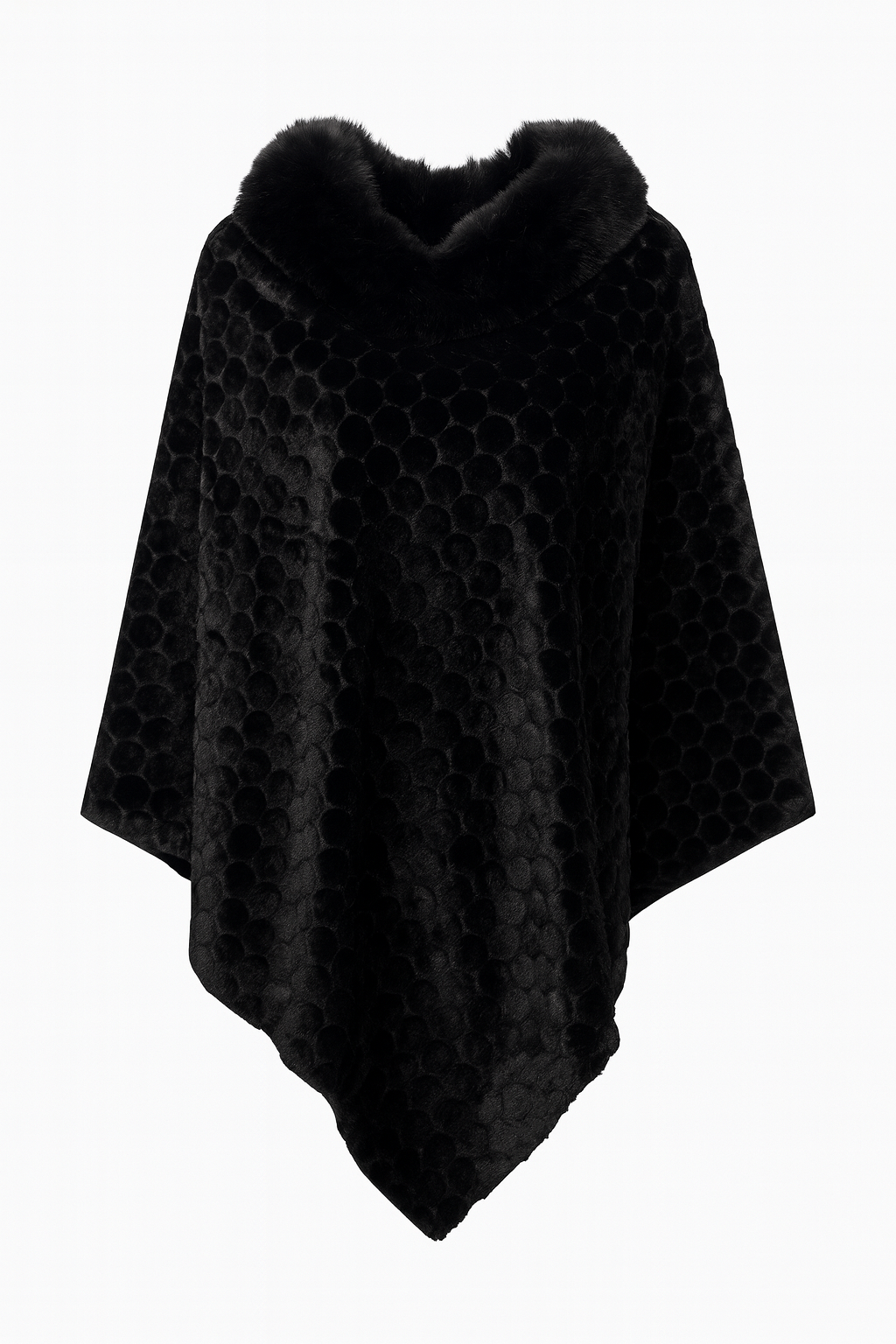 Women’s Faux Fur Collar Poncho