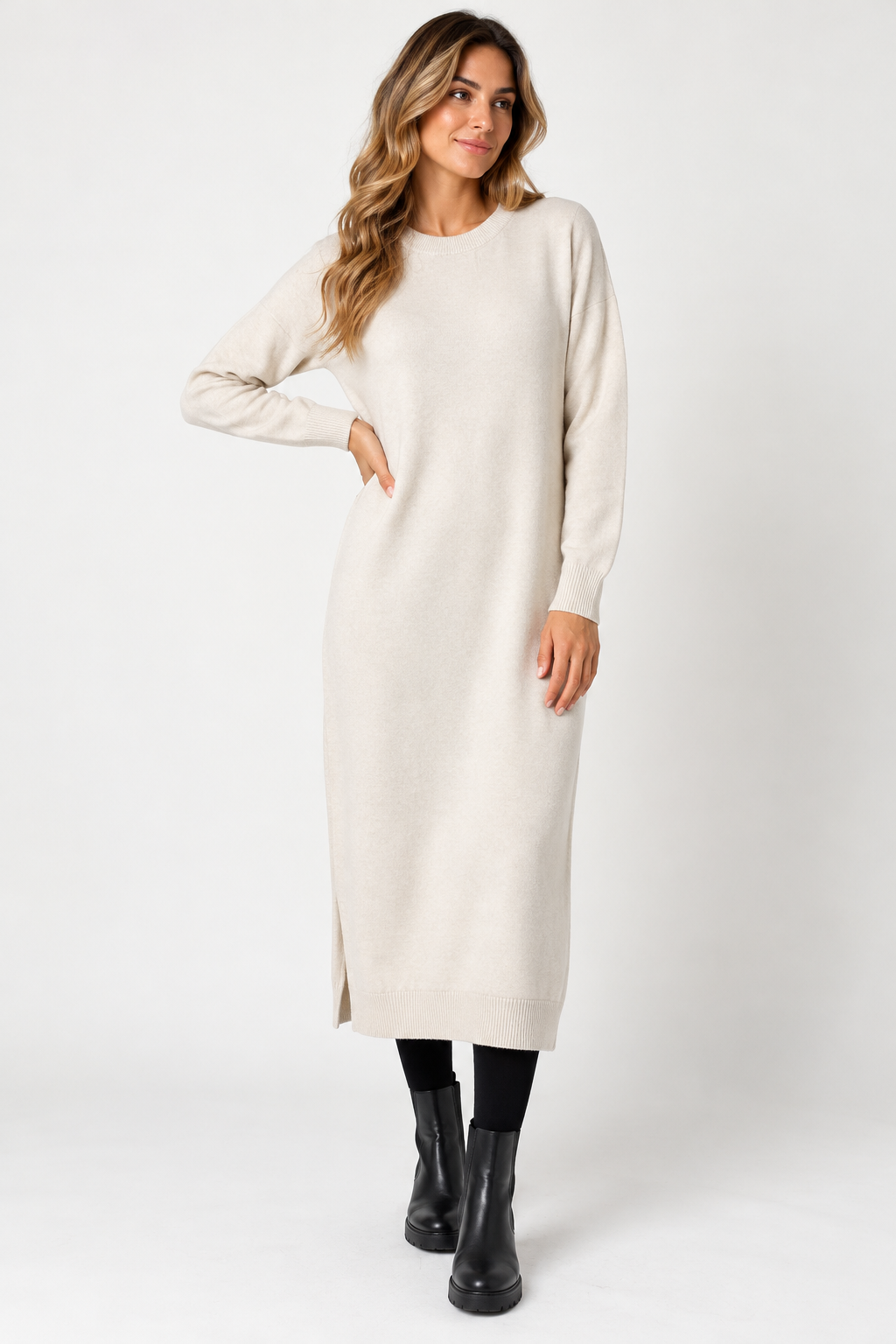 Long Knit Sweater Dress