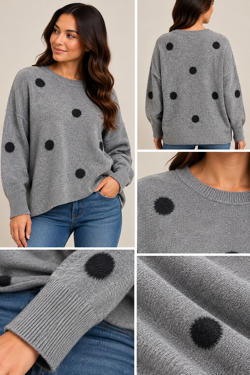 Soft Polka Dot Women Sweater