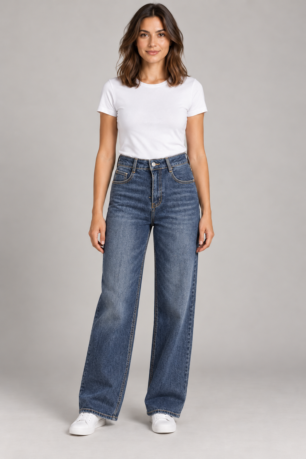 Jean bleu à jambes larges - 5632 – photo 1