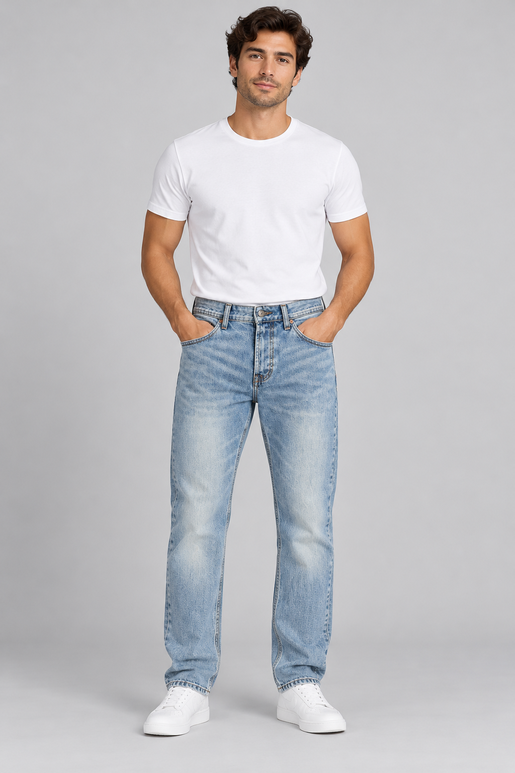 Five Ever lichtblauwe stretchjeans voor heren – rechte pasvorm – foto 1